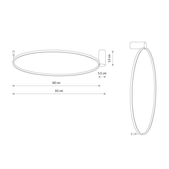 Ledowa lampa sufitowo-ścienna do stylowego wnętrza 3000K ⌀60cm