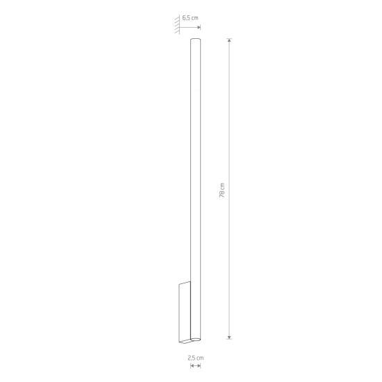 Dwustronna lampa ścienna w formie wąskiej tuby 78cm 2xG9