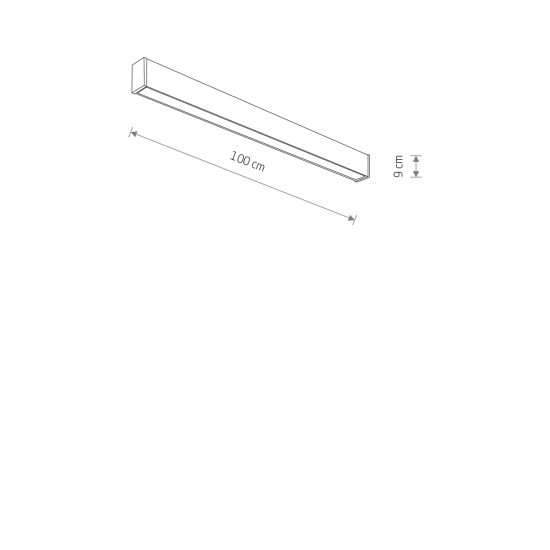 Długa listwa sufitowa LED z wysoką szczelnością IP44 100cm 3000K