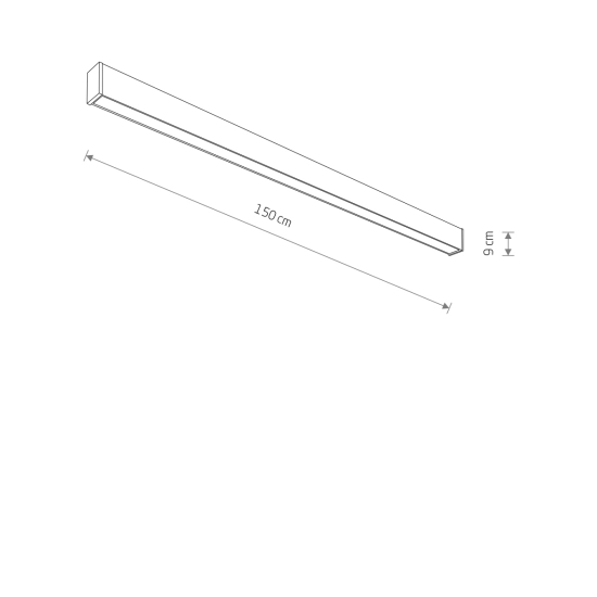 Plafon natynkowy do łazienki i na taras, ciepłe światło IP44 150cm 3000K