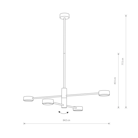 Nowoczesna lampa sufitowa w kolorze bieli, na cztery żarówki GX53