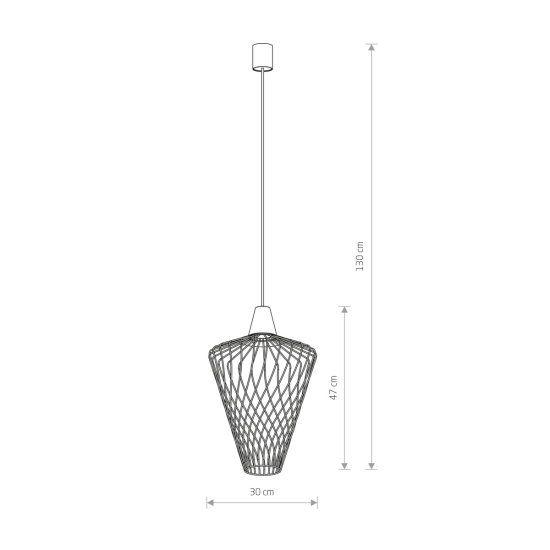 Nowoczesna lampa wisząca w kolorze mosiądzu, z drucianym kloszem