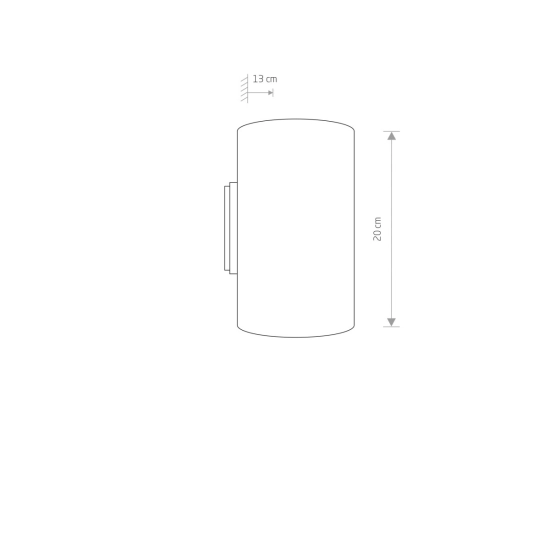 Grafitowy kinkiet ścienny z dwoma punktami świetlnymi, na górze i dole