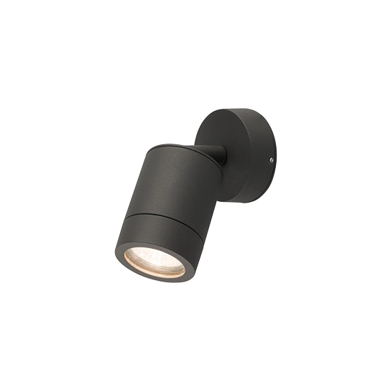 Grafitowy kinkiet ścienny typu reflektor, regulacja kąta świecenia