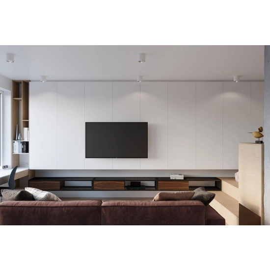 Biała, klasyczna oprawa punktowa, natynkowy spot, downlight tuba