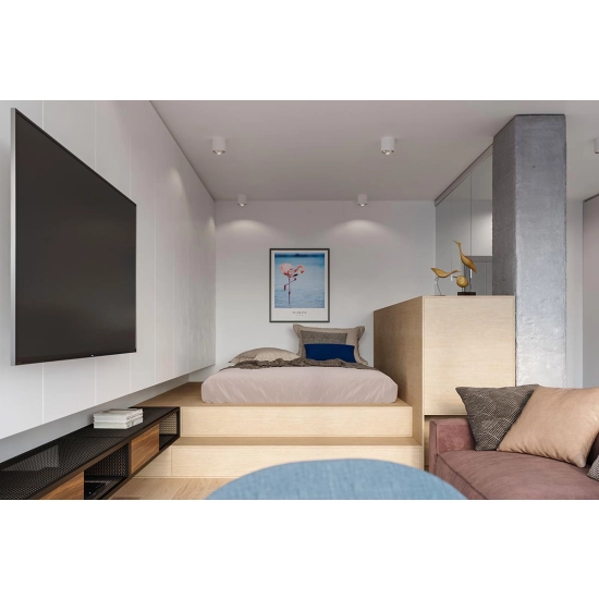 Biała, klasyczna oprawa punktowa, natynkowy spot, downlight tuba