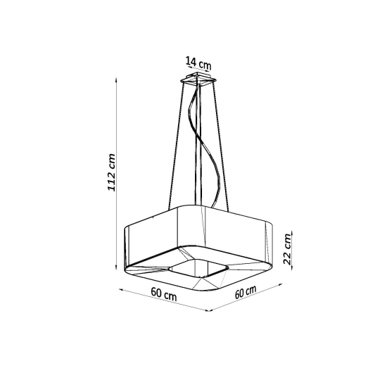 Nowoczesna, geometryczna lampa wisząca, idealna do pokoju dziennego