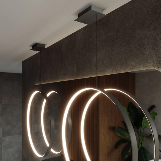 Nowoczesna lampa wisząca, koło, obręcz Ø78cm, światło ledowe 4000K