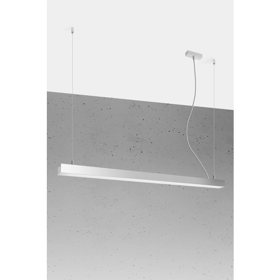 Nowoczesna lampa wisząca, listwa LED na zwisie z regulowaną wysokością