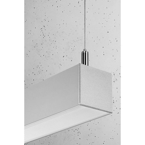 Nowoczesna lampa wisząca, listwa LED na zwisie z regulowaną wysokością