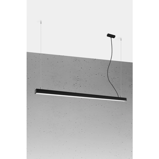 Nowoczesna, minimalistyczna czarna lampa ledowa wisząca 145cm 3000K