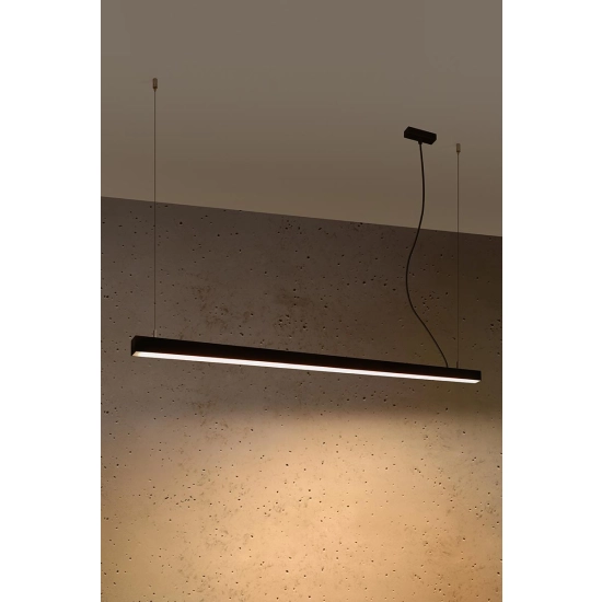 Nowoczesna, minimalistyczna czarna lampa ledowa wisząca 145cm 3000K