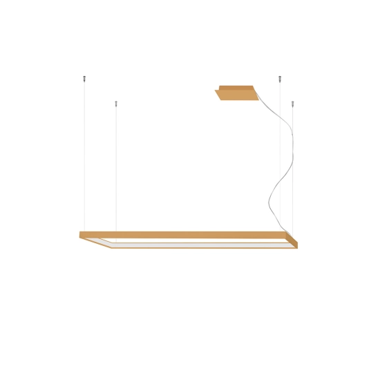 Wyjątkowa, złota lampa wisząca LED w kształcie prostokąta 130x40 3000K