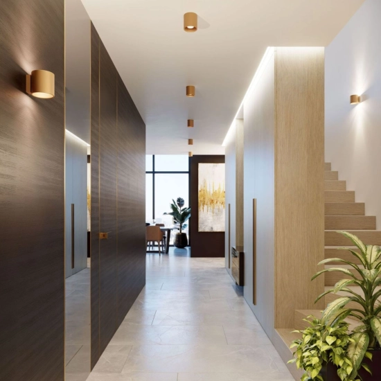 Nowoczesna lampa ścienna, dwustronnie otwarta tuba na żarówkę G9