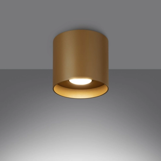 Złoty spot natynkowy w kształcie tuby, nieruchomy downlight GU10