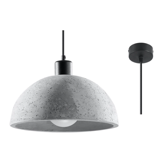 Designerska, industrialna lampa wisząca z betonowym kloszem, do kuchni