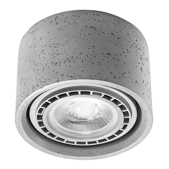 Betonowa lampa natynkowa, spot na gwint GU10, downlight do holu