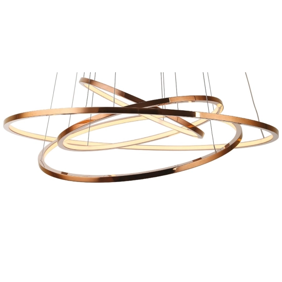 Wiszące obręcze LED w kolorze miedzianym z możliwością ściemniania