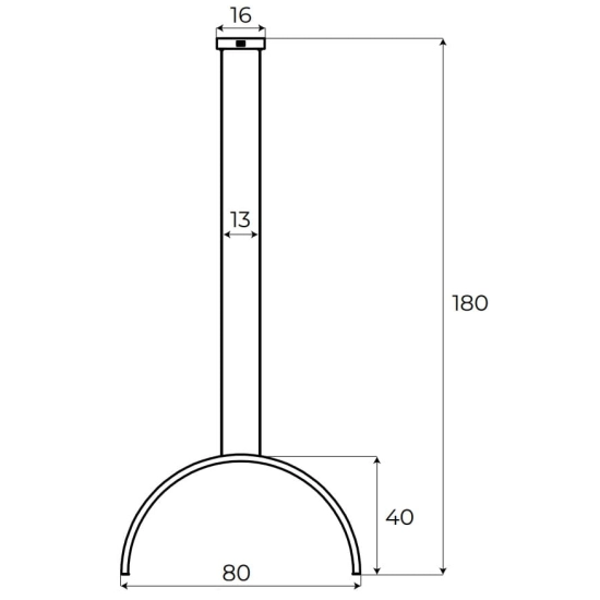 Geometryczna lampa wisząca ze światłem LED, półkole nad stół