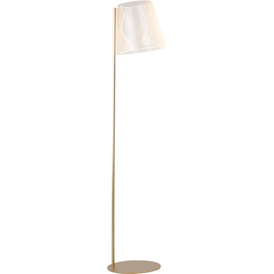 Nowoczesna, złota lampa stojąca, idealna do salonu, wbudowany LED