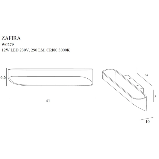 Szeroki, czarny kinkiet z dwustronnym światłem LED 3000K 41cm