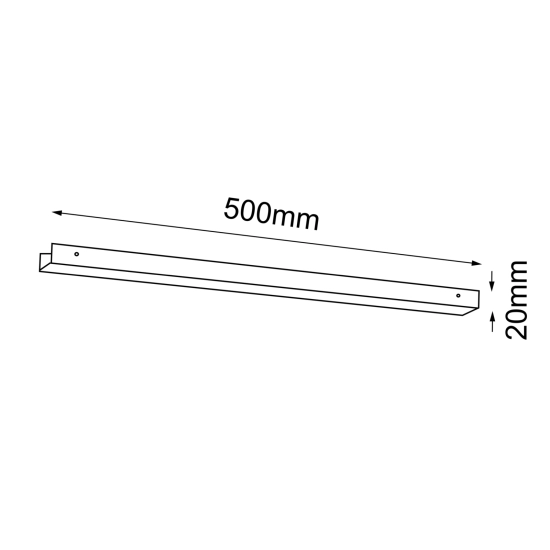 Biały łącznik prosty do systemów modułowych, długość 50cm