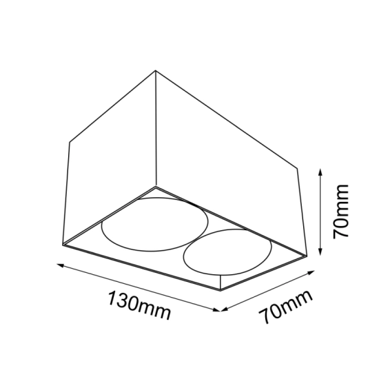 Biała lampa natynkowa na dwie żarówki, downlight w formie boxu