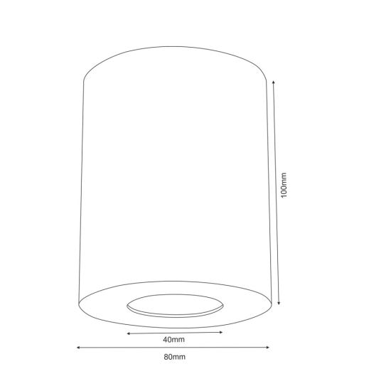 Punktowa, techniczna lampa sufitowa, spot 10x8cm GU10/PAR16