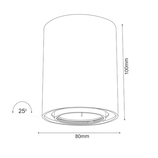 Klasyczny downlight, czarny spot z ruchomym światłem 10x8cm GU10/PAR16