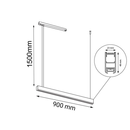 Minimalistyczna, ledowa lampa wisząca nad stół 90cm 3000K