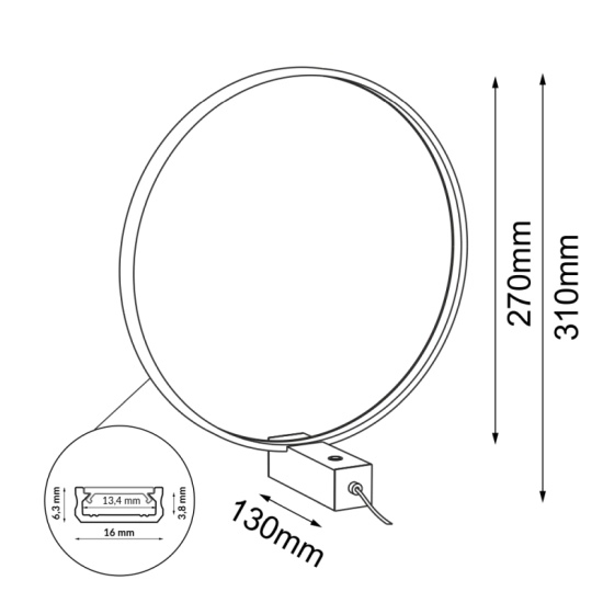 Ledowa lampka stołowa w kształcie koła ⌀27cm 4000K