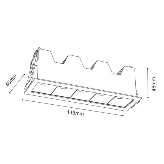 Długa lampa podtynkowa LED barwa neutralna 4,5x14,5cm 4000K