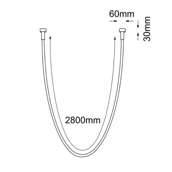 Ledowa lampa wisząca w formie świecącego przewodu - podtynkowa 286cm 3000K