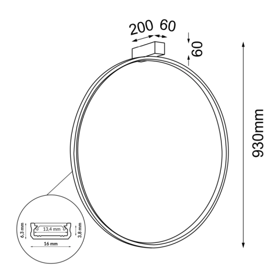 Dekoracyjny kinkiet z neutralnym światłem LED ⌀87cm 4000K