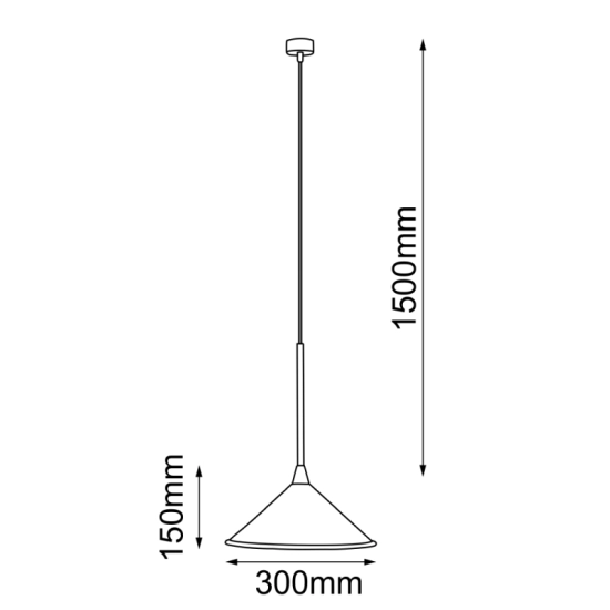 Industrialna, minimalistyczna lampa wisząca ze stożkowym kloszem