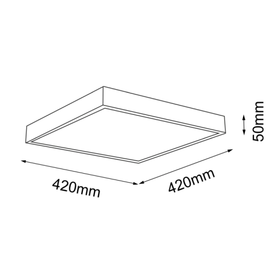 Kwadratowy plafon LED z ciepłym światłem 42x42cm 3000K