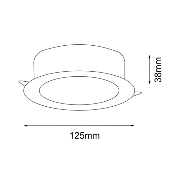 Okrągła, biała, podtynkowa lampa LED, oczko łazienkowe IP44 3000K