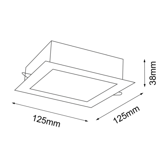 Biała, kwadratowa lampa wpustowa LED do łazienki IP44 3000K