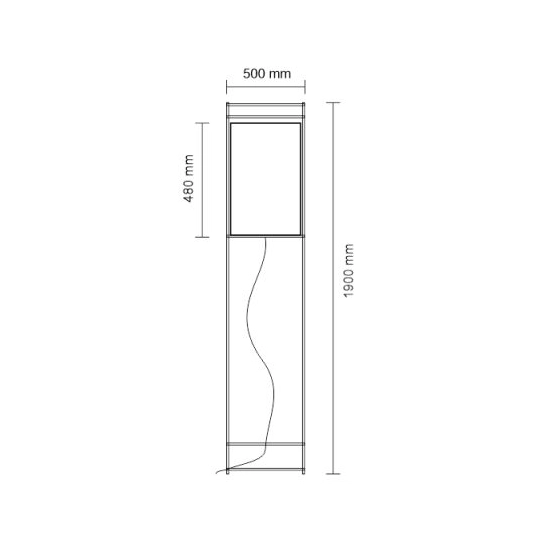 Wysoka, smukła lampa podłogowa na geometrycznej podstawie - czarny 190cm