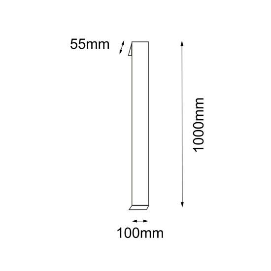 Ledowy kinkiet zewnętrzny w kolorze antracytowym - listwa 100cm 3000K