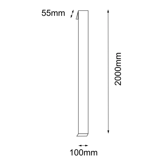 Ledowa lampa elewacyjna w formie antracytowej listwy 200cm 4000K