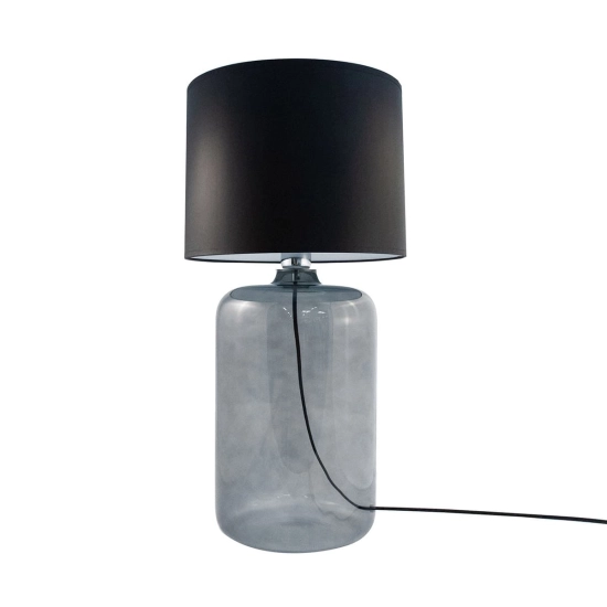 Stylowa lampka stołowa ze szklaną nóżką, idealna na szafkę nocną