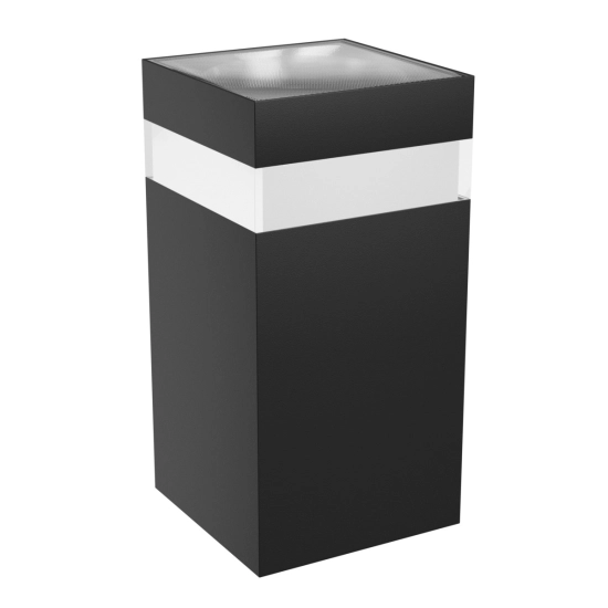 Czarna lampa elewacyjna, zintegrowany LED 9W, lampa jednokierunkowa