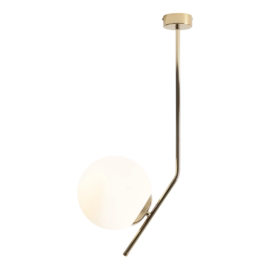 Elegancka, złota lampa sufitowa do salonu w stylu modern glamour