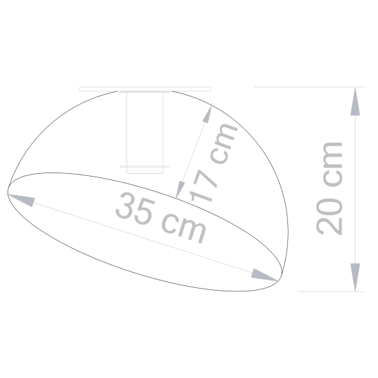 Biała kopuła sufitowa ze złotym środkiem, plafon do sypialni ⌀35cm