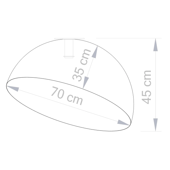 Stylowy plafon do industrialnej sypialni, efektowna kopuła ⌀70cm