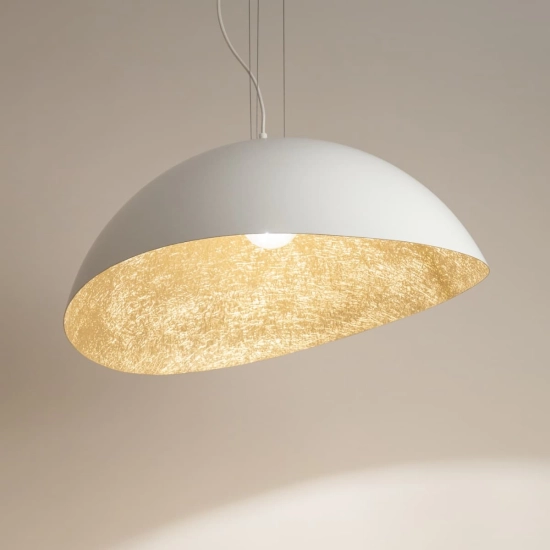 Lampa wisząca z regulowaną wysokością, duży, kopułowy klosz ⌀69cm