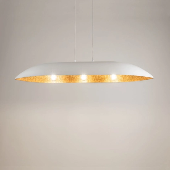 Lampa wisząca z szerokim kloszem, idealna nad sługi stół - 114cm