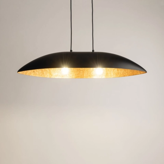 Szeroka lampa wisząca w stylu industrialnym, kopuła - 84cm