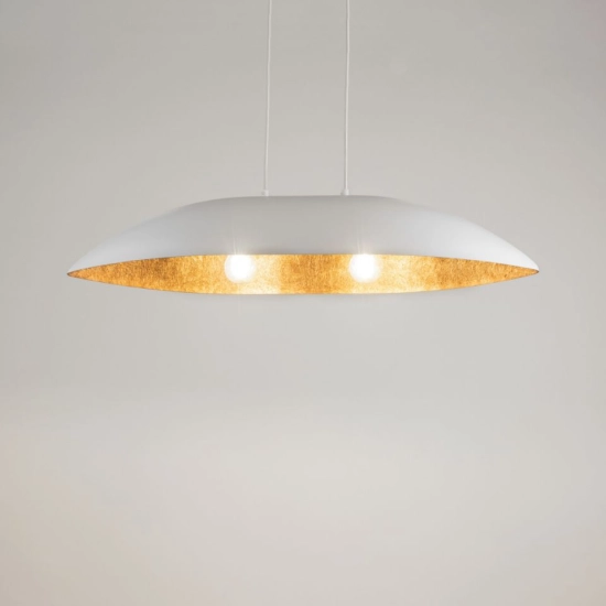 Żyrandol z szerokim, designerskim kloszem, lampa do jadalni - 84cm